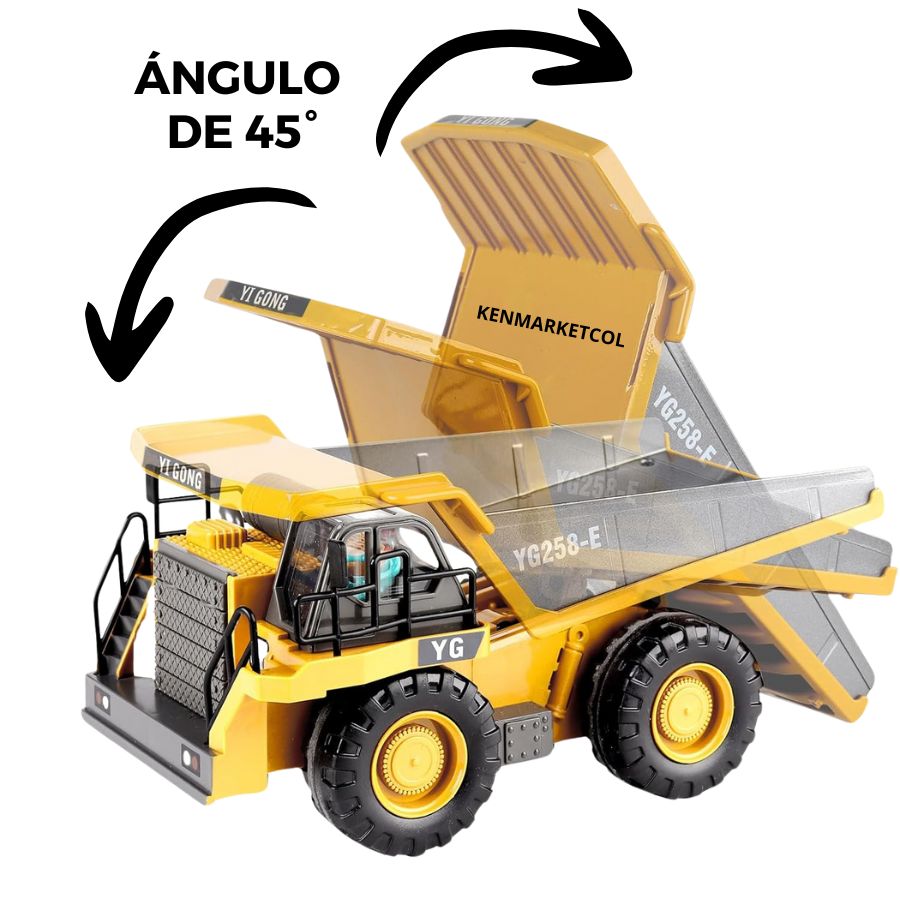 Volqueta a control remoto de metal recargable