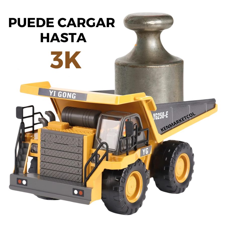 Volqueta a control remoto de metal recargable
