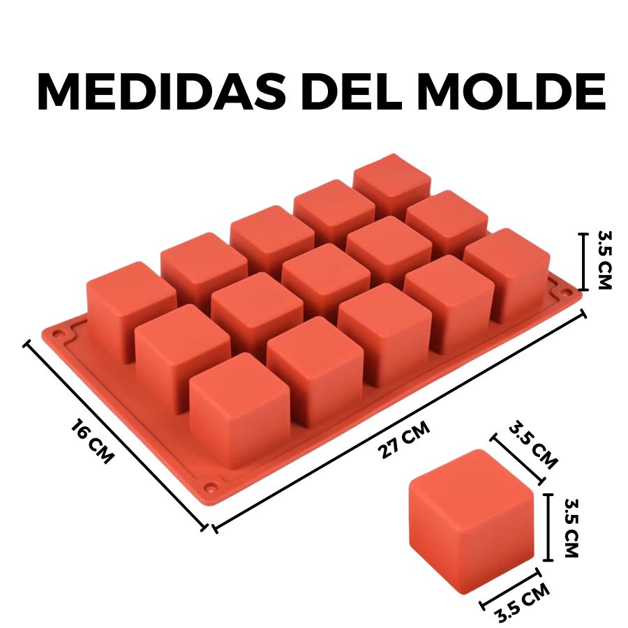 Molde De Silicona Cubos 3D Por 15 Cavidades