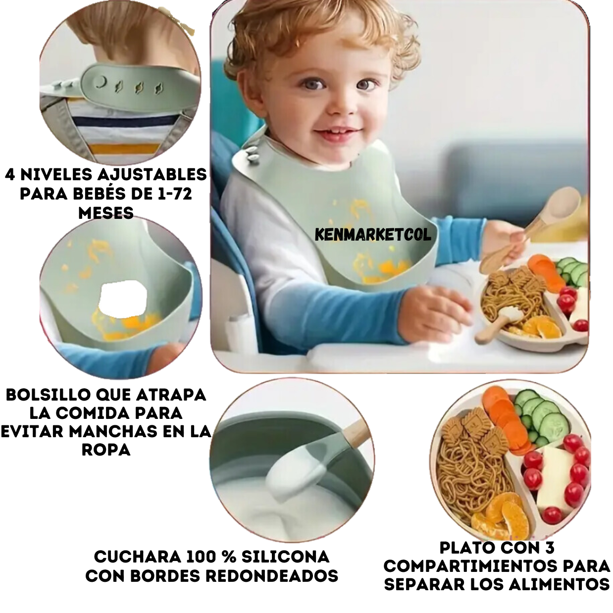 Set Vajilla silicona bebes