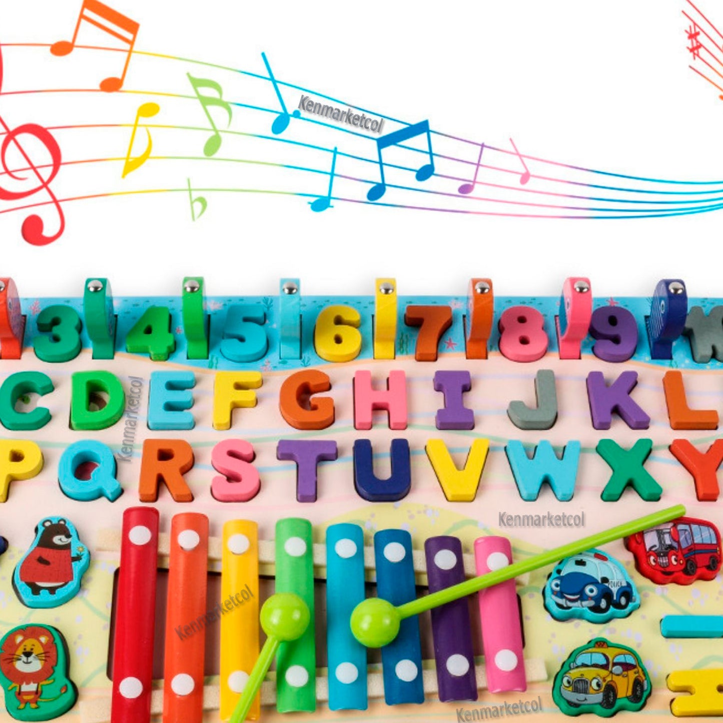 Tablero Montessori educativo 6 en 1