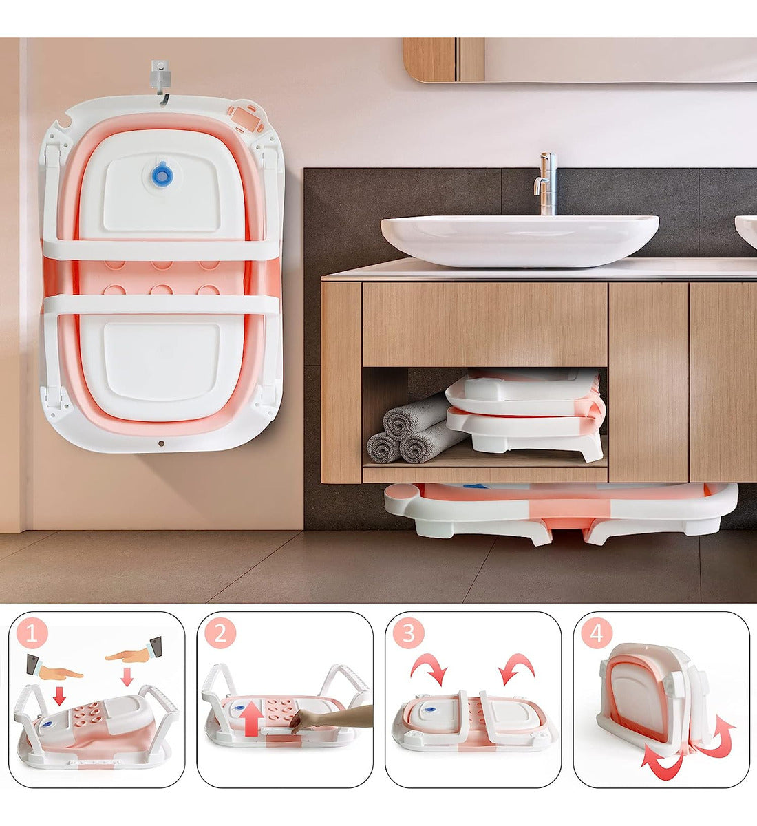 Bañera plegable incluye cojin