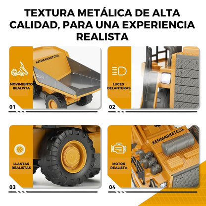 Volqueta a control remoto de metal recargable