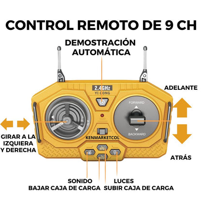 Volqueta a control remoto de metal recargable