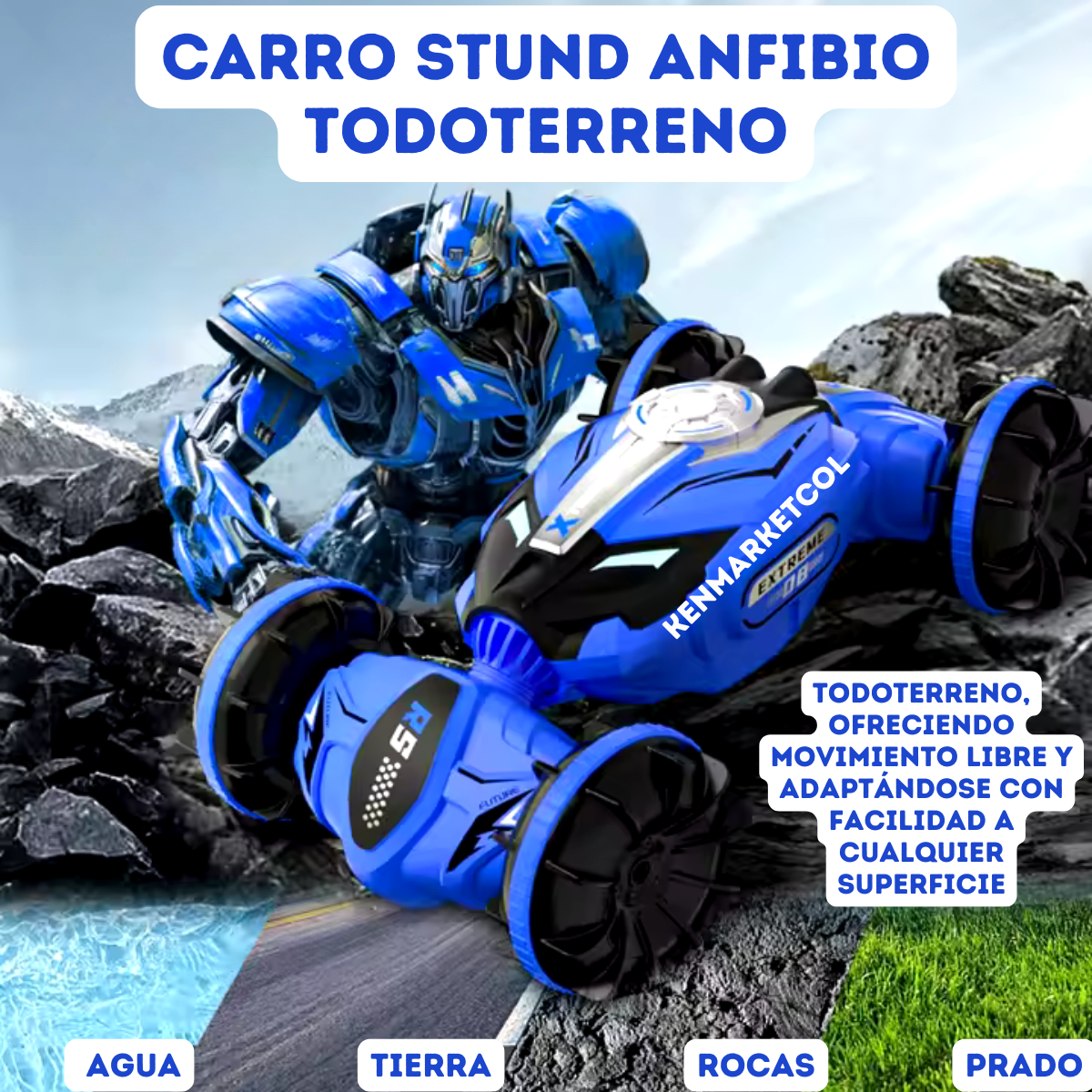 Carro Anfibio Stund 2 Controles Aqua