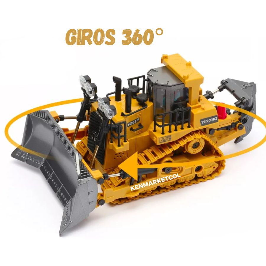 Bulldozer Rc Radio Control Remoto Para Niños Realista Metal