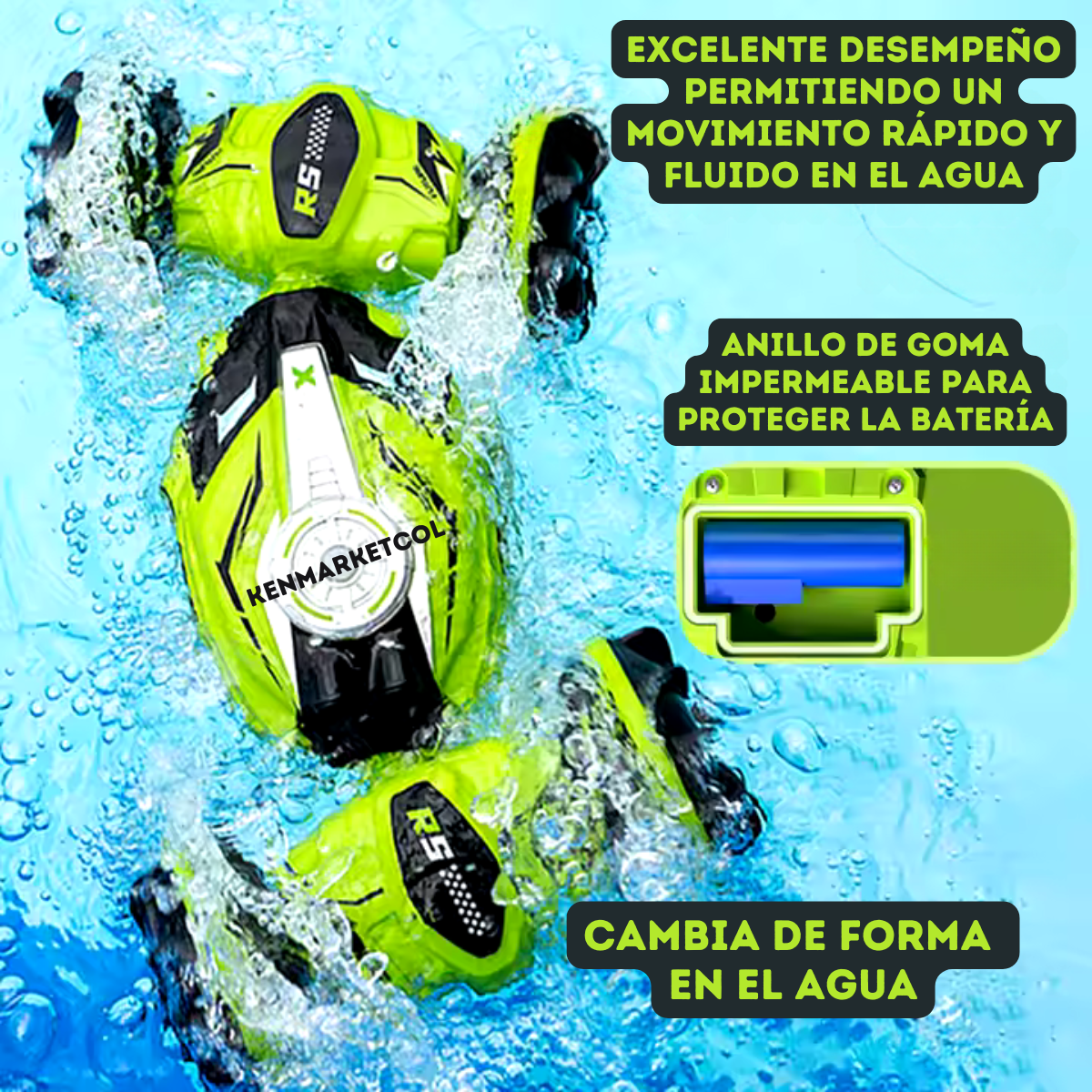 Carro Anfibio Stund 2 Controles Aqua