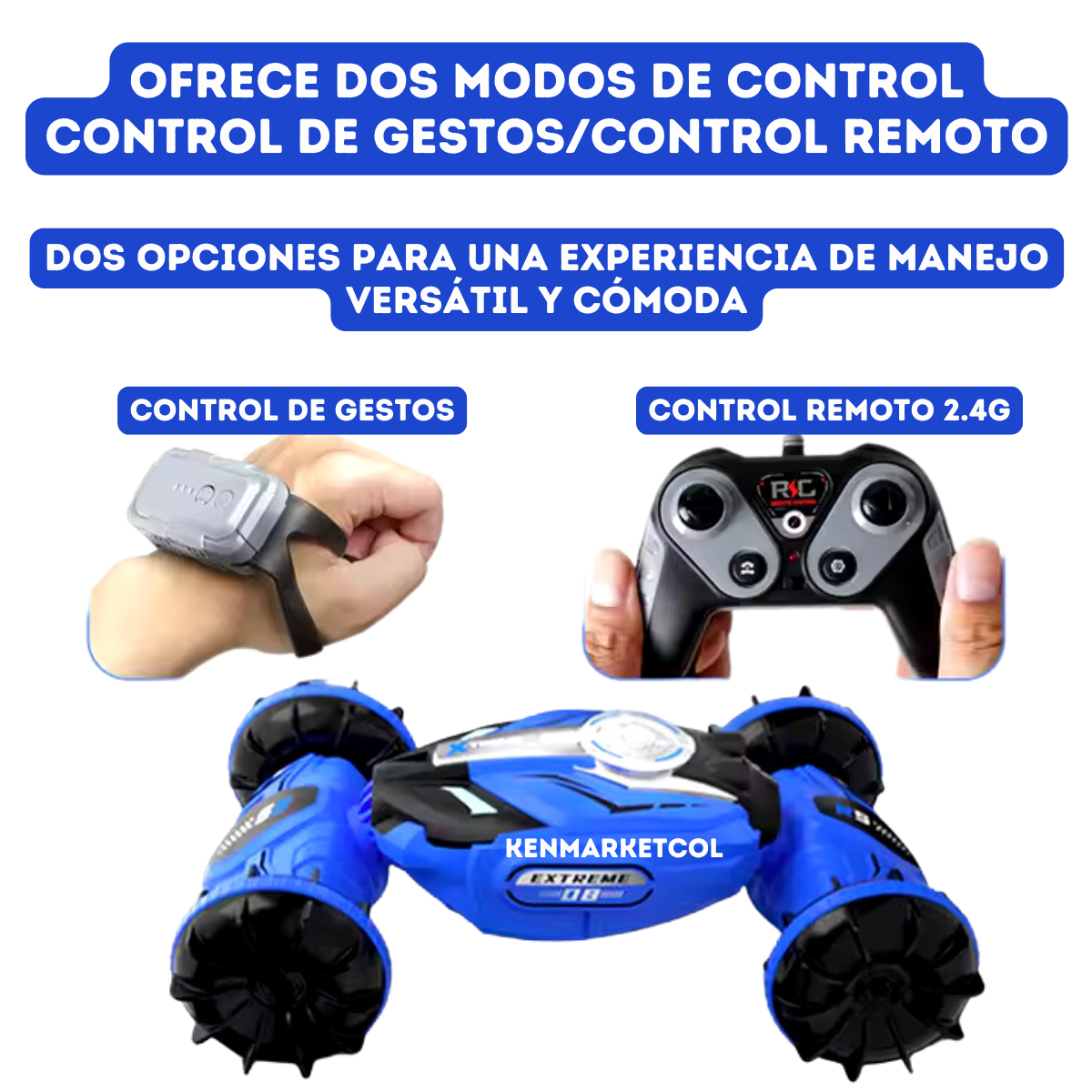 Carro Anfibio Stund 2 Controles Aqua